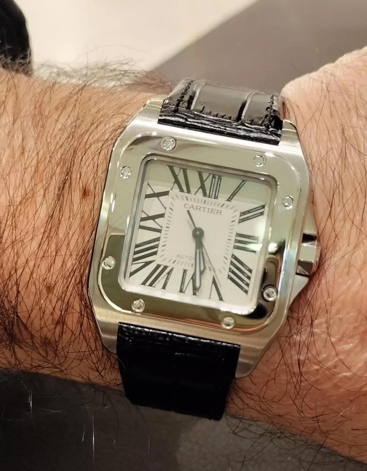 Cartier Santos 100, medium, steel