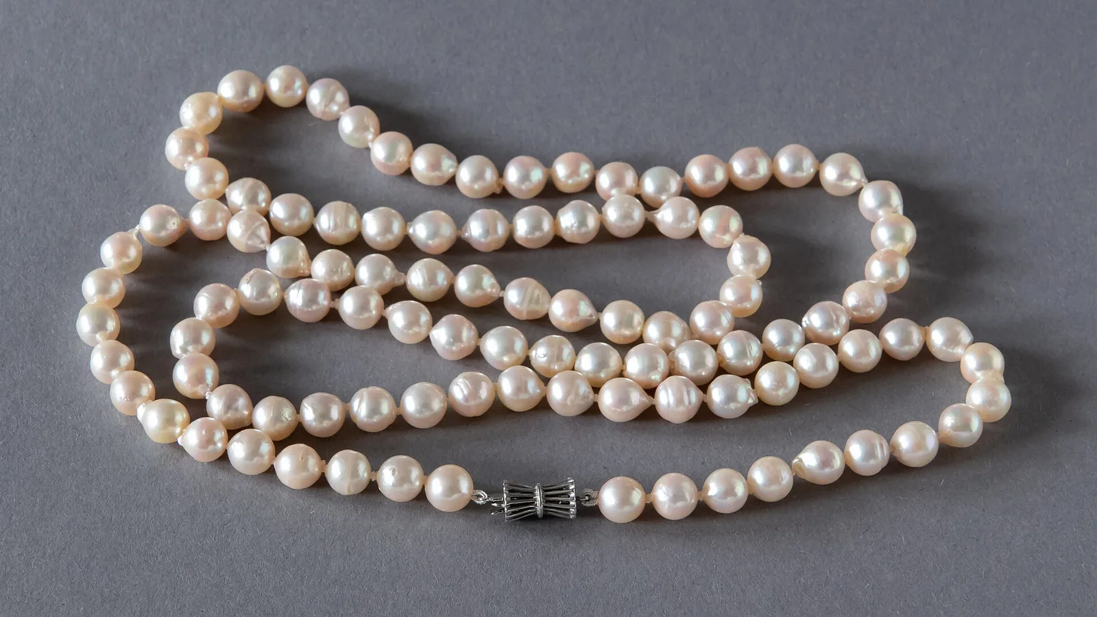 A long rope of baroque South Sea pearls