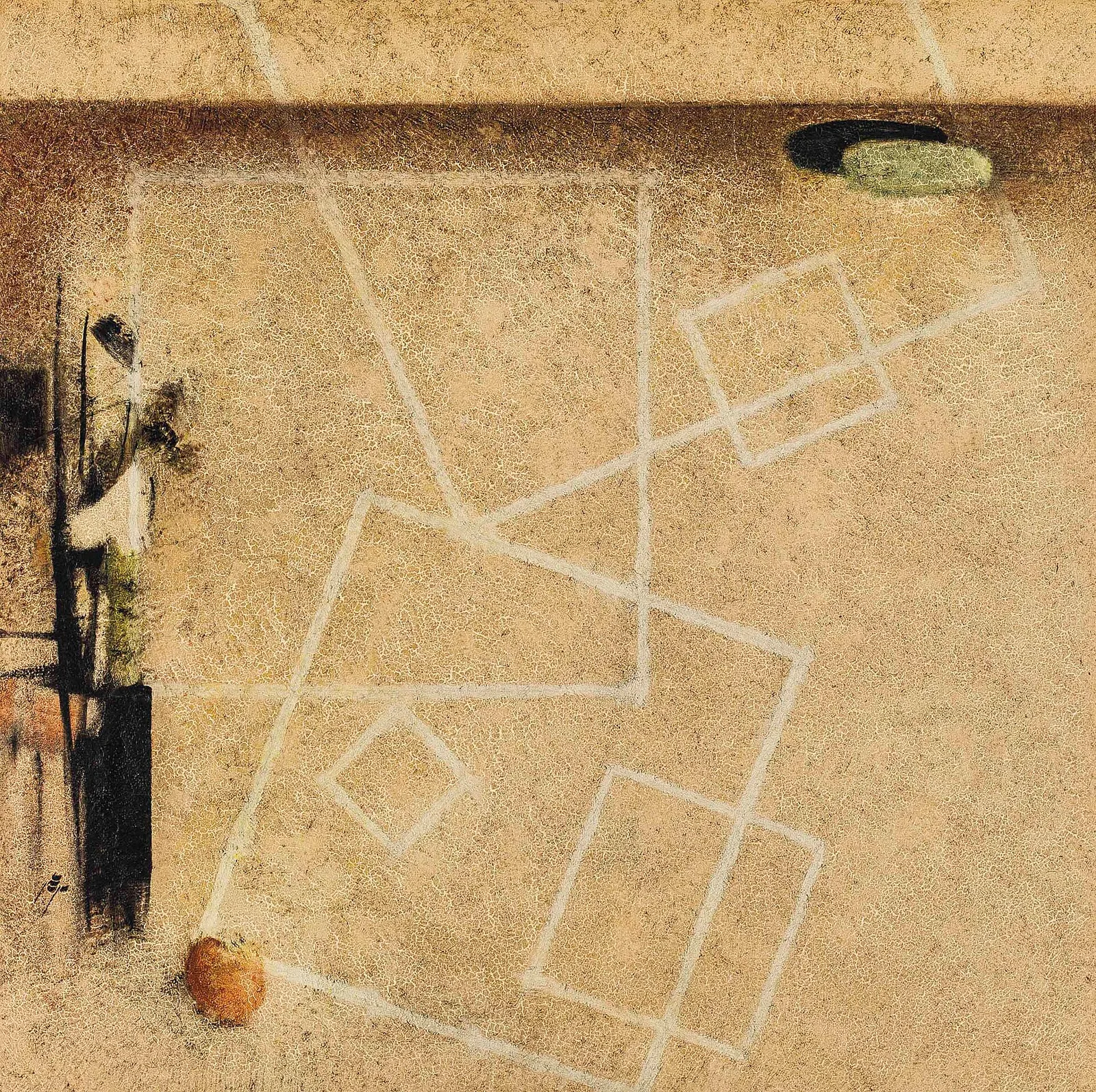 Composition in Ochre and Blue